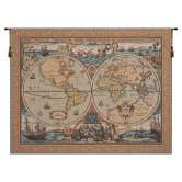 Maritime Map Large French Tapestry Wall Hanging