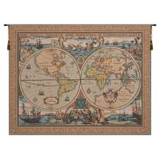 Maritime Map Large European Tapestry Wall hanging