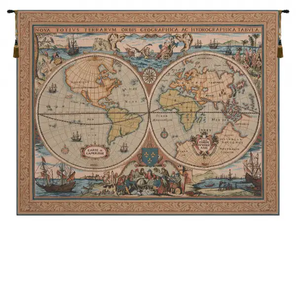 Maritime Map Large French Wall Tapestry