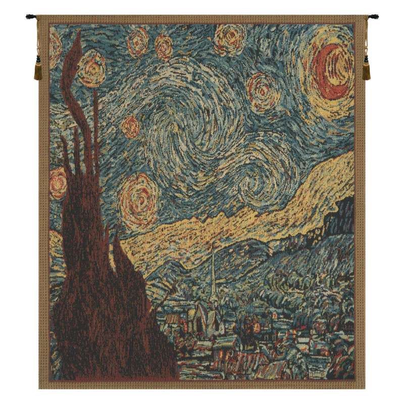 Van Gogh's Starry Night Mini European Tapestry Wall Hanging