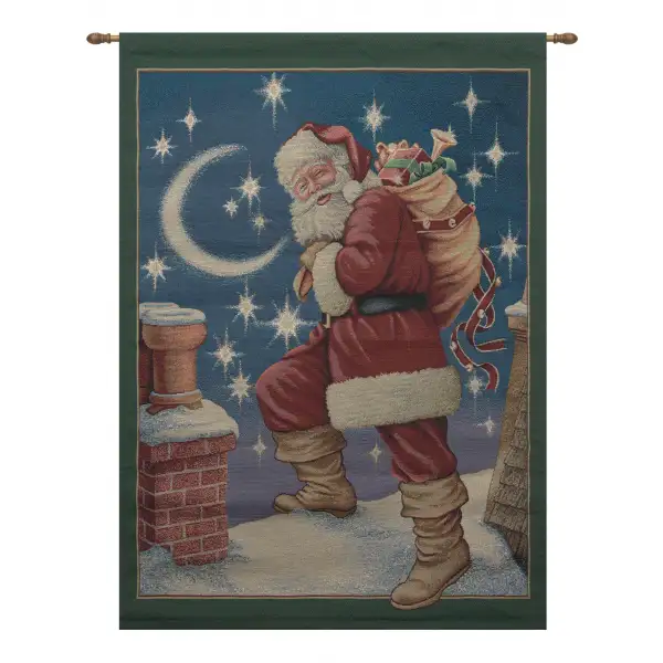 Santa's Night Fine Art Tapestry