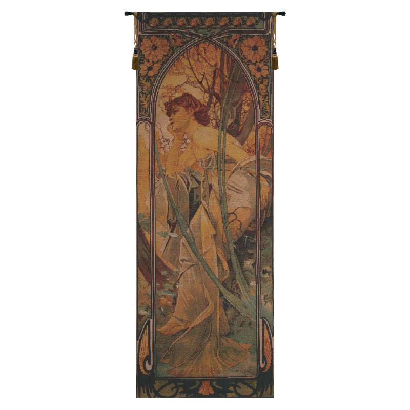 Mucha Soir Bright Belgian Tapestry Wall Hanging