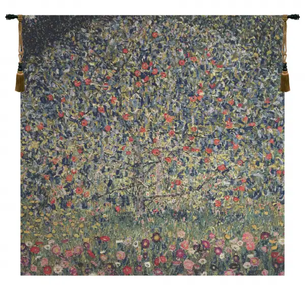 Charlotte Home Furnishing Inc. Belgium Tapestry - 38 in. x 38 in. Gustav Klimt | Apple Tree Klimt II