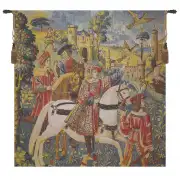 Chasse Bright Belgian Tapestry Wall Hanging - 38 in. x 39 in. Cotton by Charlotte Home Furnishings