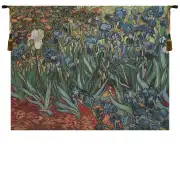 Irises In Garden II Belgian Wall Tapestry