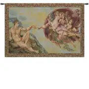 Creating Adam Small European Tapestries - 27 in. x 18 in. Cotton/Polyester/Viscose by Michelangelo