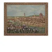 Florence With Flowers European Tapestries - 27 in. x 20 in. Cotton/Polyester/Viscose by Charlotte Home Furnishings