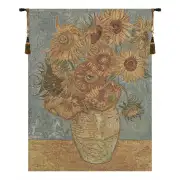 Vincent Sunflowers European Tapestries - 17 in. x 25 in. Cotton/Polyester/Viscose by Vincent Van Gogh