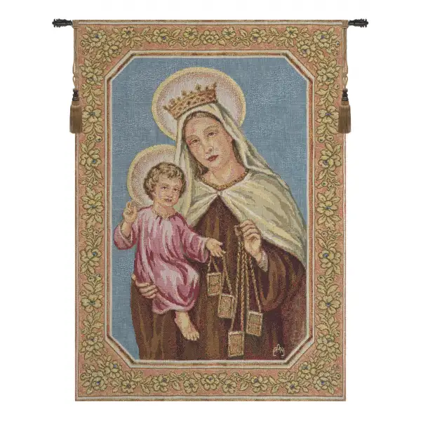 Madonna Del Carmelo European Tapestries - 18 in. x 26 in. Cotton/viscose/goldthreadembellishments by Charlotte Home Furnishings