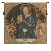 Madonna Della Eucarestia European Tapestries - 26 in. x 26 in. Cotton/Viscose/Polyester by Sandro Botticelli