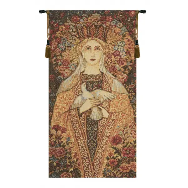 Madonna Fiorita European Tapestries - 9 in. x 17 in. Cotton/Polyester/Viscose by Charlotte Home Furnishings