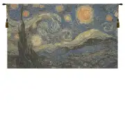 Starry Night II European Tapestries - 26 in. x 18 in. Cotton/Polyester/Viscose by Vincent Van Gogh