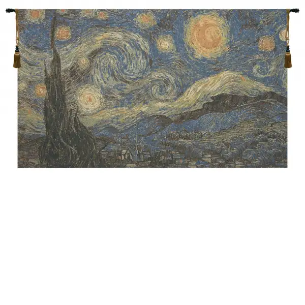 Starry Night II European Tapestries - 26 in. x 18 in. Cotton/Polyester/Viscose by Vincent Van Gogh
