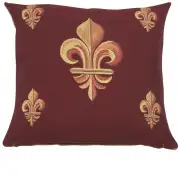 Five Fleur de Lys Red French Couch Cushion
