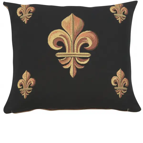 Five Fleur de Lys Black French Couch Cushion