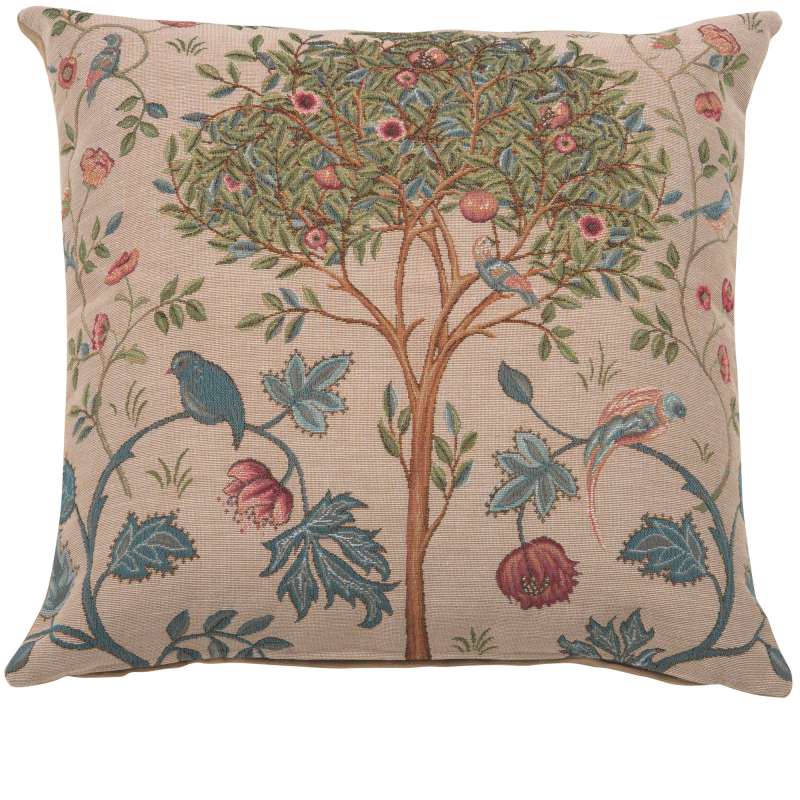 Kelmscott Tree Beige Decorative Tapestry Pillow