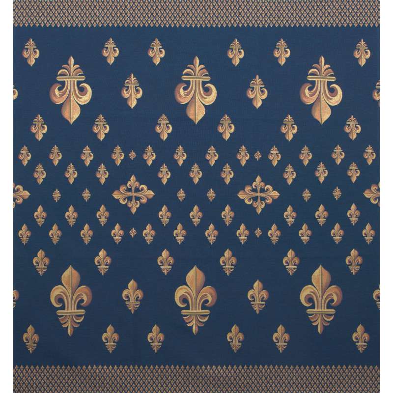 Grand Fleur de Lys Blue Tapestry Afghan Throw
