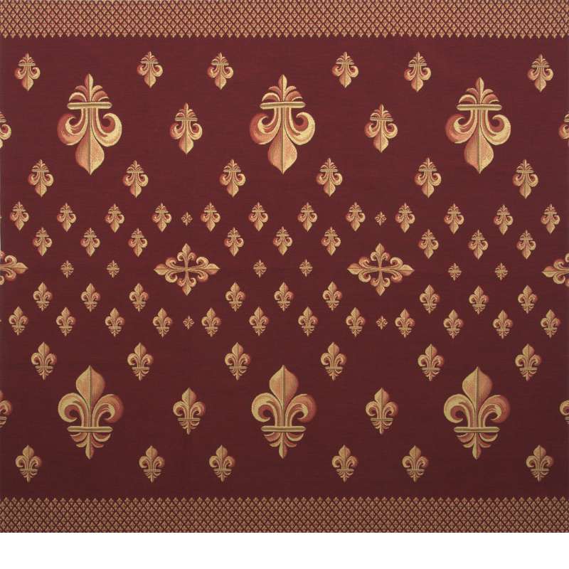 Grand Fleur de Lys Red French Tapestry Throw
