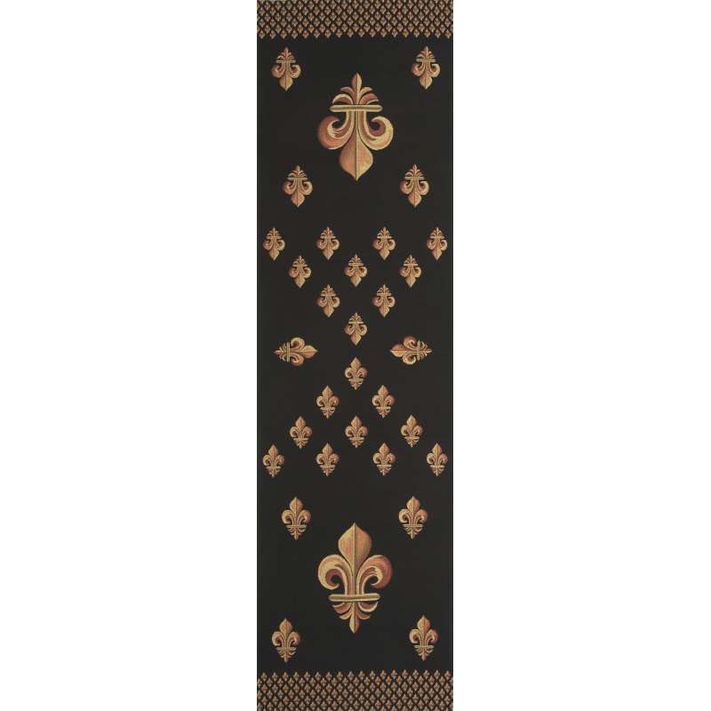 Royal Fleur de Lys Black French Tapestry Table Runner