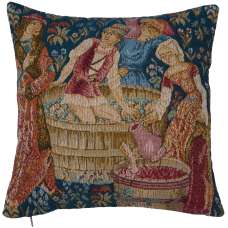 The Wine Press Small French Tapestry Cushion
