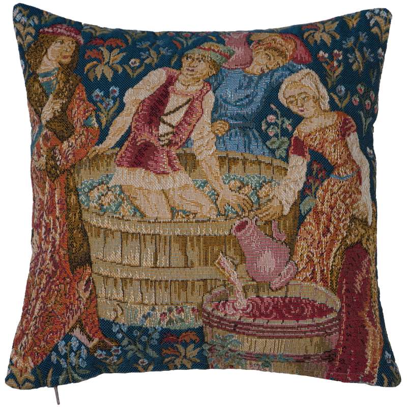 The Wine Press Small Decorative Tapestry Pillow