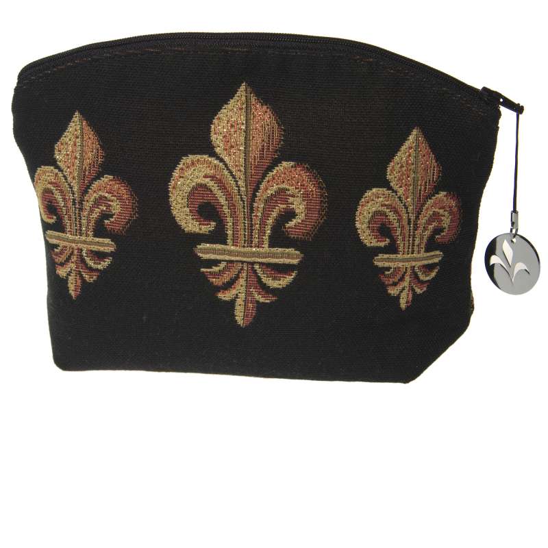 Fleur de Lys Black Purse Tapestry Handbag