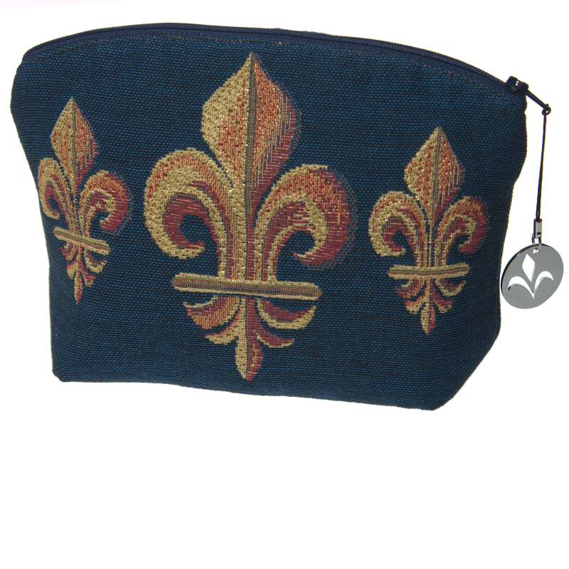 Fleur de Lys Blue Purse Tapestry Handbag