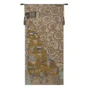 L'Attente Klimt A Gauche Clair French Wall Tapestry - 28 in. x 58 in. Cotton/Viscose/Polyester by Gustav Klimt