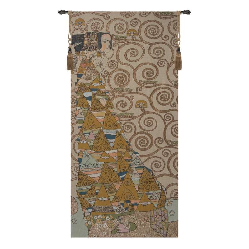 L'Attente Klimt a Gauche Clair French Tapestry Wall Hanging