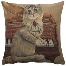 Cat With Piano European Cushion Cover
