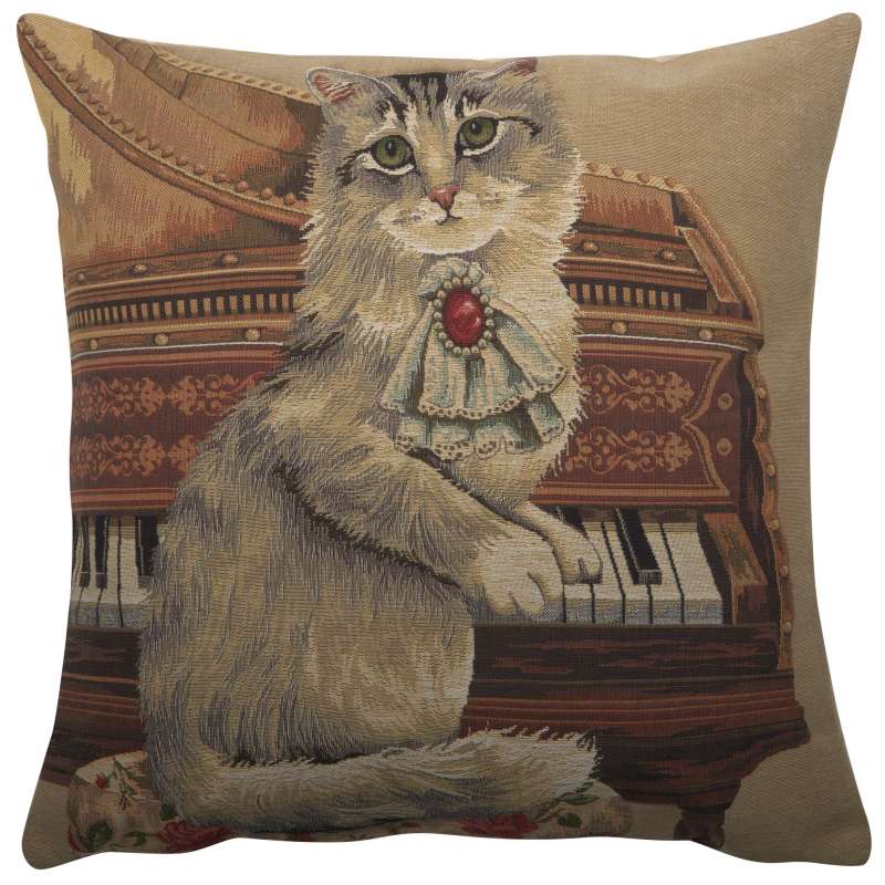 Cat With Piano European Cushion Covers