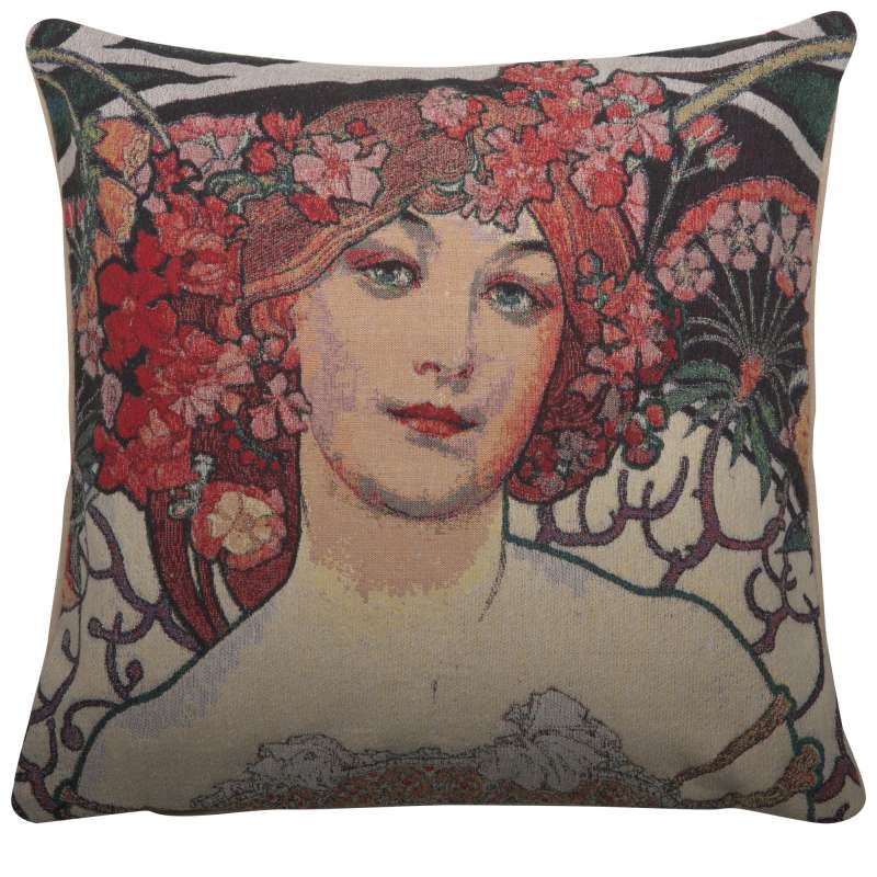 Champenois by Mucha Decorative Pillow Cushion Cover