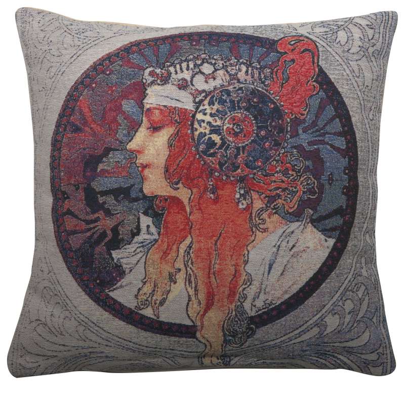 Donna Orechini by Mucha Decorative Pillow Cushion Cover