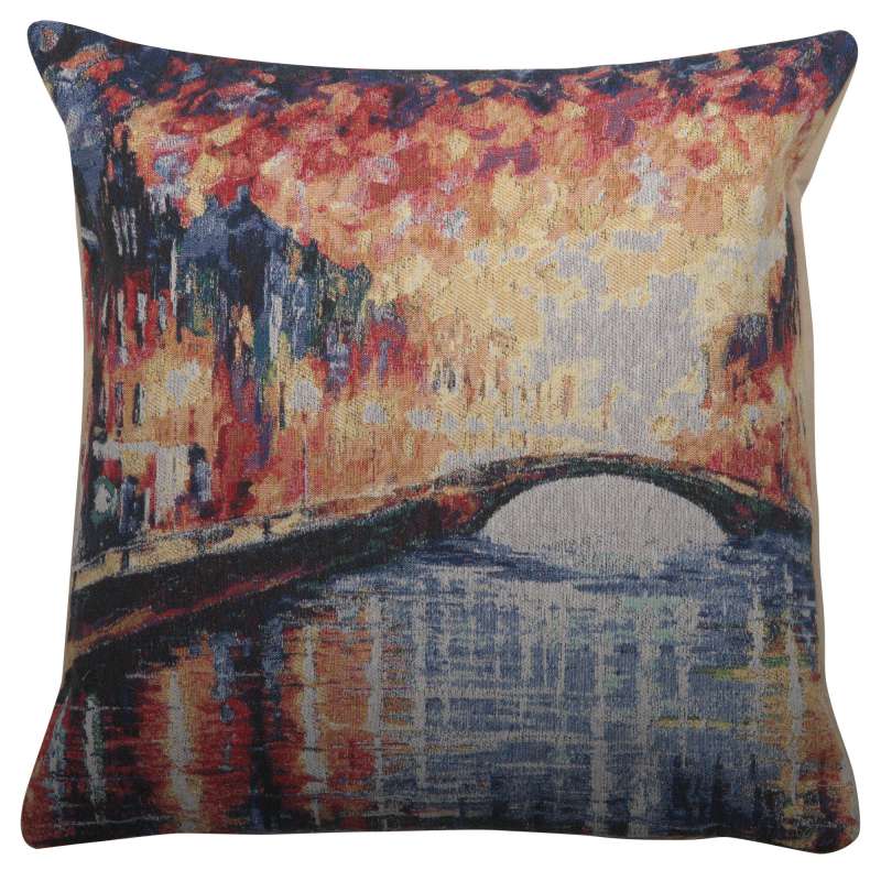 Bridge On Canal Decorative Pillow Cushion Cover