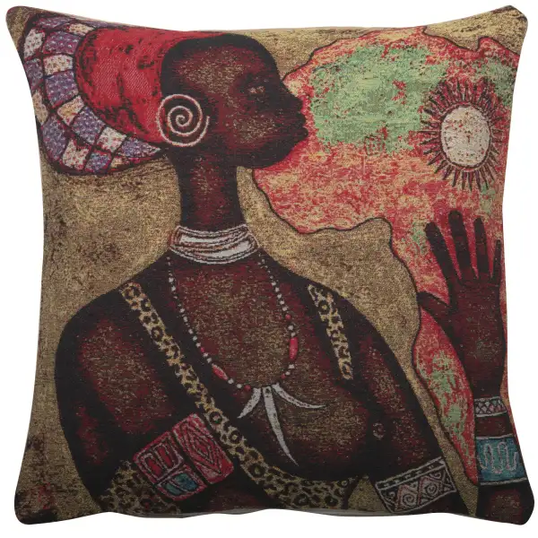 African Woman Decorative Floor Pillow Cushion Cover