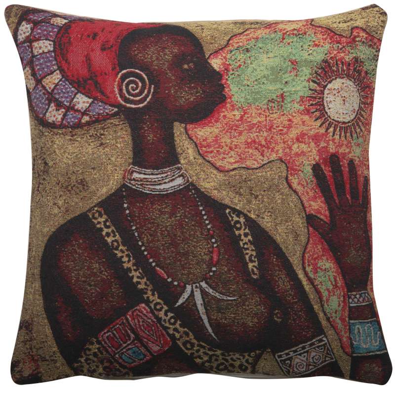 African Woman Decorative Pillow Cushion Cover