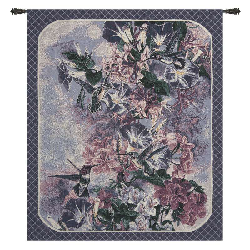Lavender Hummingbirds Tapestry of Fine Art