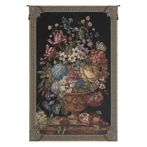 Floral Bouquet Thoughts Chenille Italian Wall Tapestry