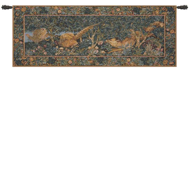Fox and Pheasants European Tapestry Wall Hanging