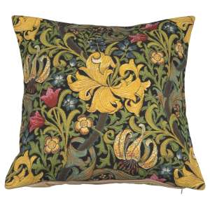 Golden Lily Black William Morris European Cushion Covers