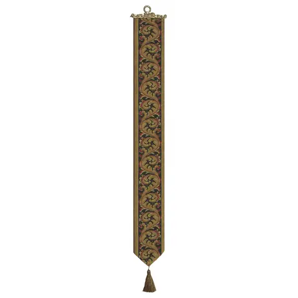 Black Acanthe Belgian Tapestry Bell Pull