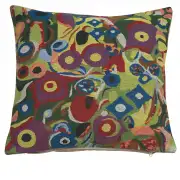 Klimt Swirls Belgian Woven Tapestry Cushion Cover - 16 x16" in Hand Finished Square Pillow for Living Room - Decorative Throw Accent Pillow Cover for Sofa Bed & Couch - Cushion Cover for Indoor Use