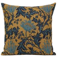 Anemone Blue Gold European Cushion Covers