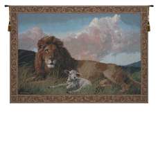 Lion And Lamb II Tapestry of Fine Art