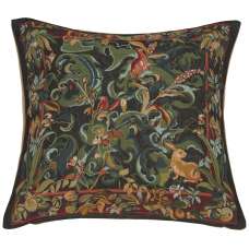 Animals with Aristoloches Green French Tapestry Cushion