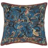 Animals with Aristoloches Blue French Tapestry Cushion
