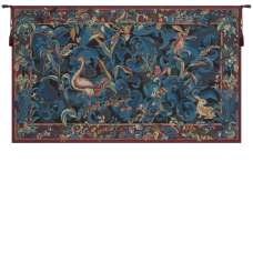 Animals Aristoloches Blue French Tapestry Wall Hanging