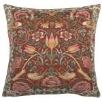 Roses and Birds Red European Cushion Cover