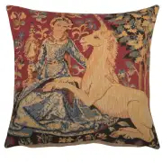 Medieval View Small Belgian Cushion Cover - 14 in. x 14 in. Cotton/Viscose/Polyester by Charlotte Home Furnishings