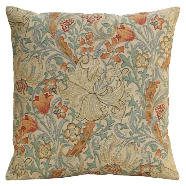 Golden Lily Light William Morris Belgian Cushion Cover